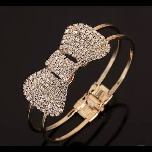 Gorgeous Gold Color Rhinestones Cuff Bracelet